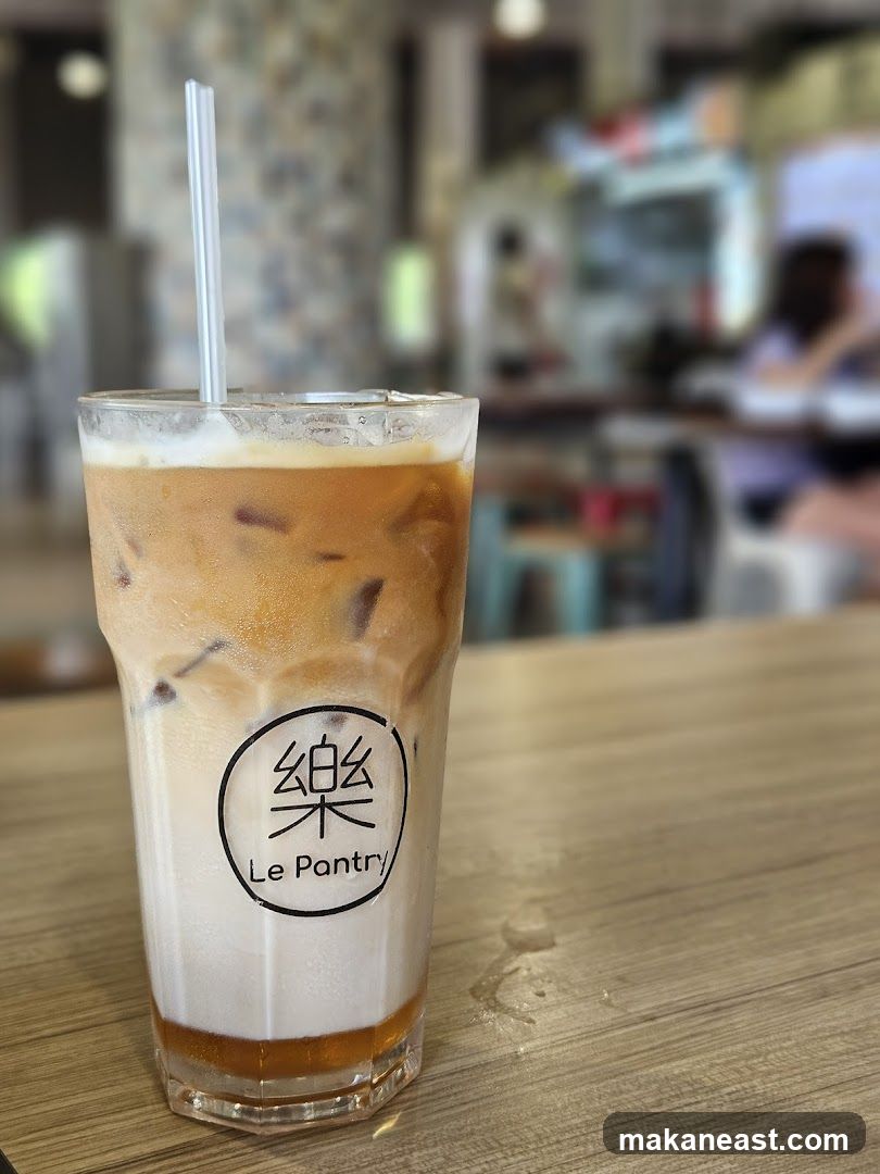 Iced Coffee with Le Pantry Logo