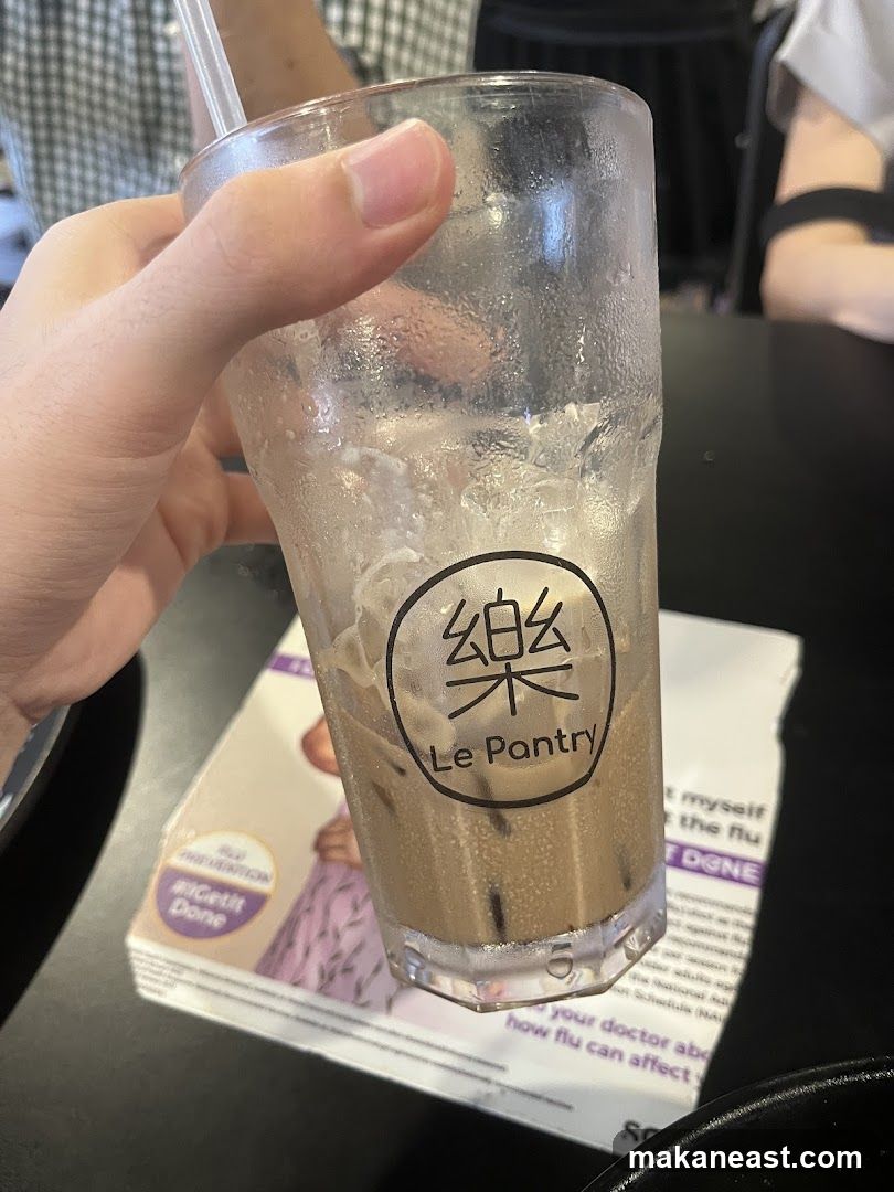 Iced Coffee with Le Pantry Logo