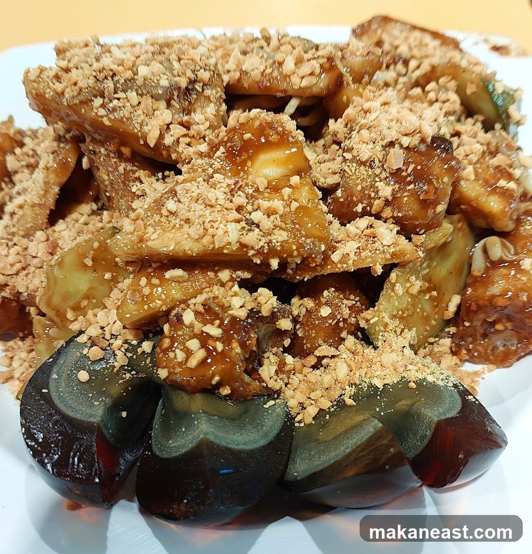 Century Egg and Fried Eggplant Salad