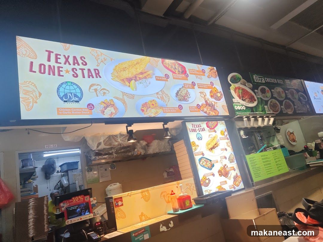 Food stall with illuminated menus