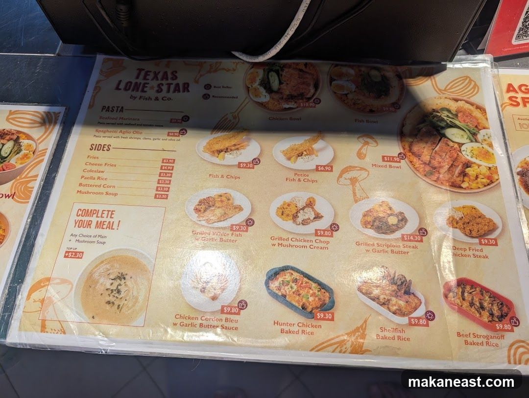 Texas Lone Star by Fish & Co. Menu