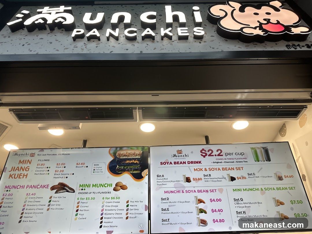 Munchi Pancakes Menu