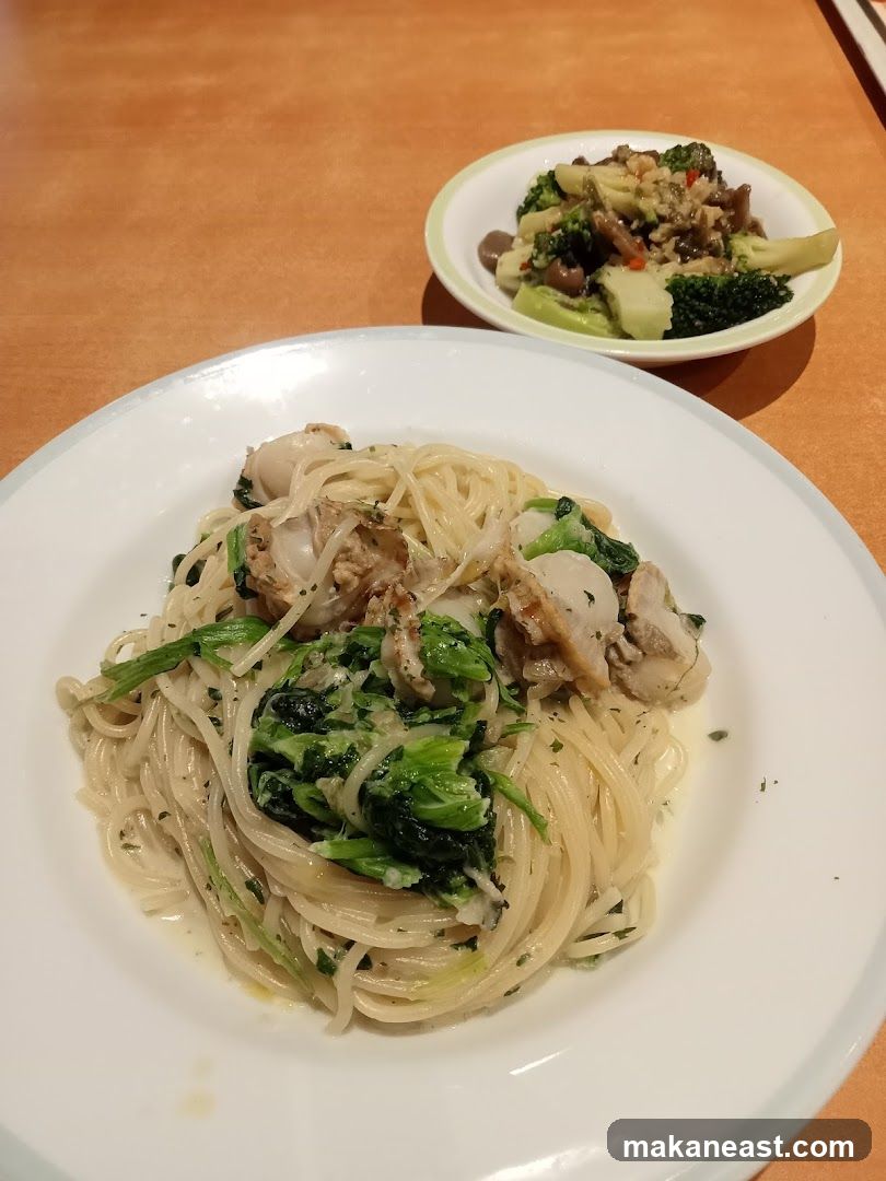 Scallop and Spinach Pasta