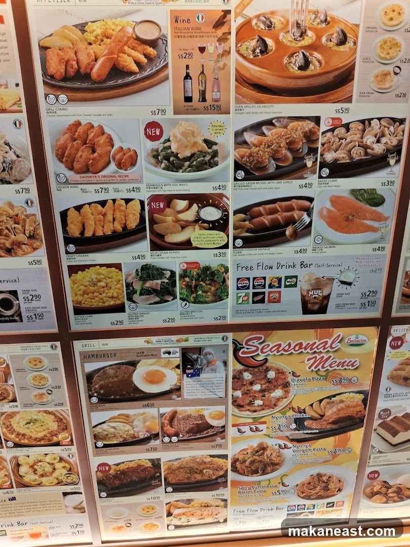 Saizeriya Menu