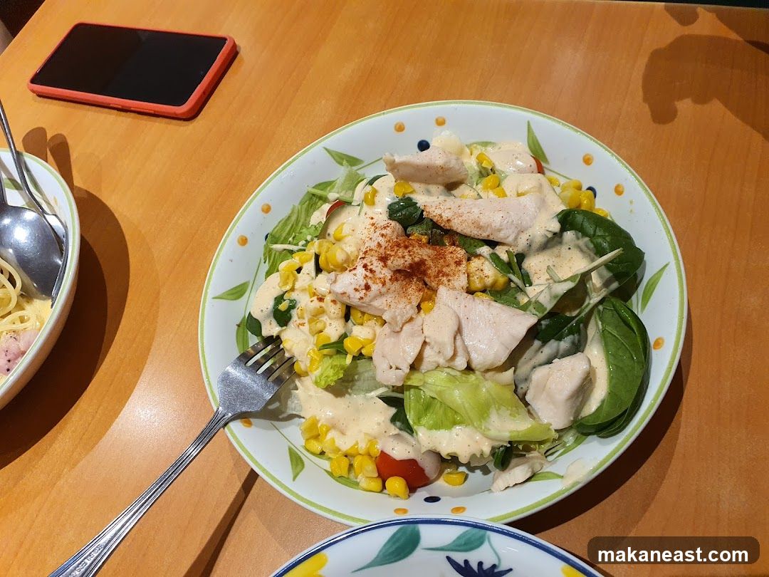 Chicken Salad with Corn and Spinach