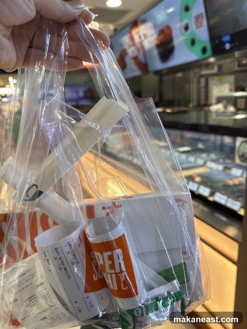 Takeaway Bag with Receipts and Condiments