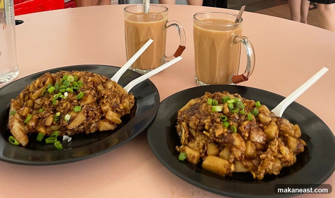 Fried Radish Cake with Drinks