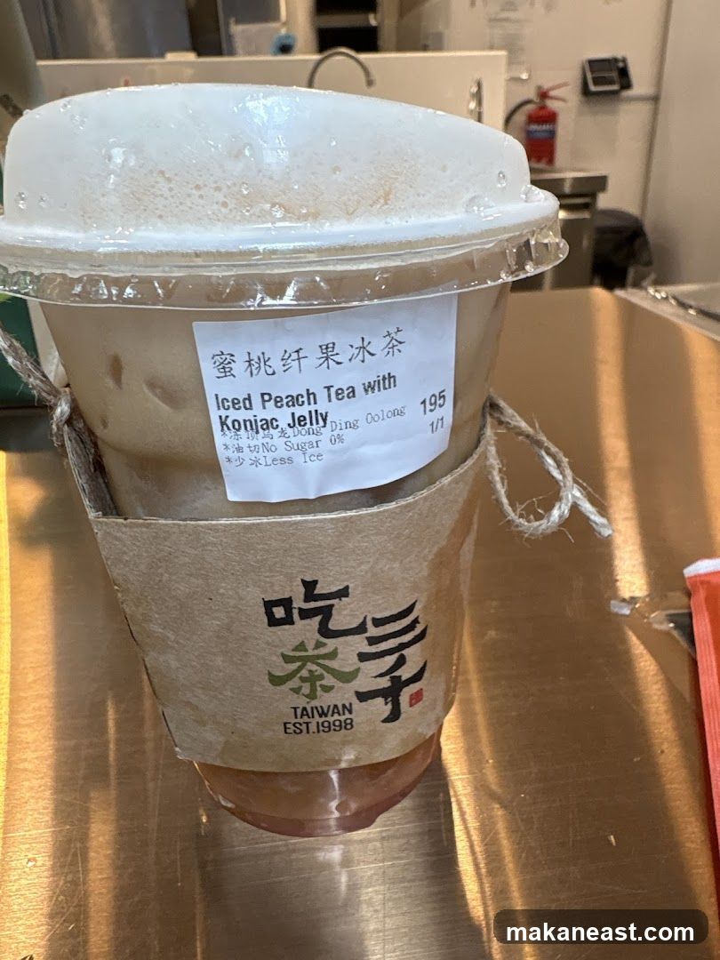 Iced Peach Tea with Konjac Jelly
