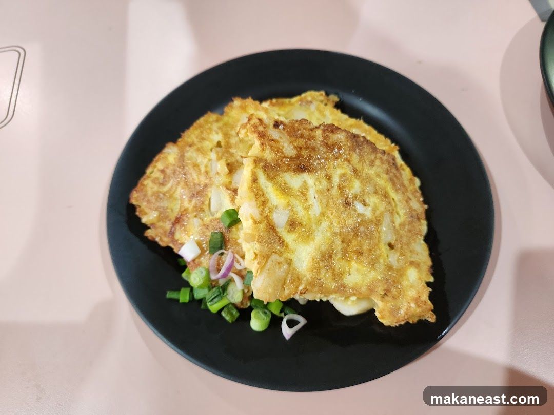 Omelet with Scallions and Red Onion