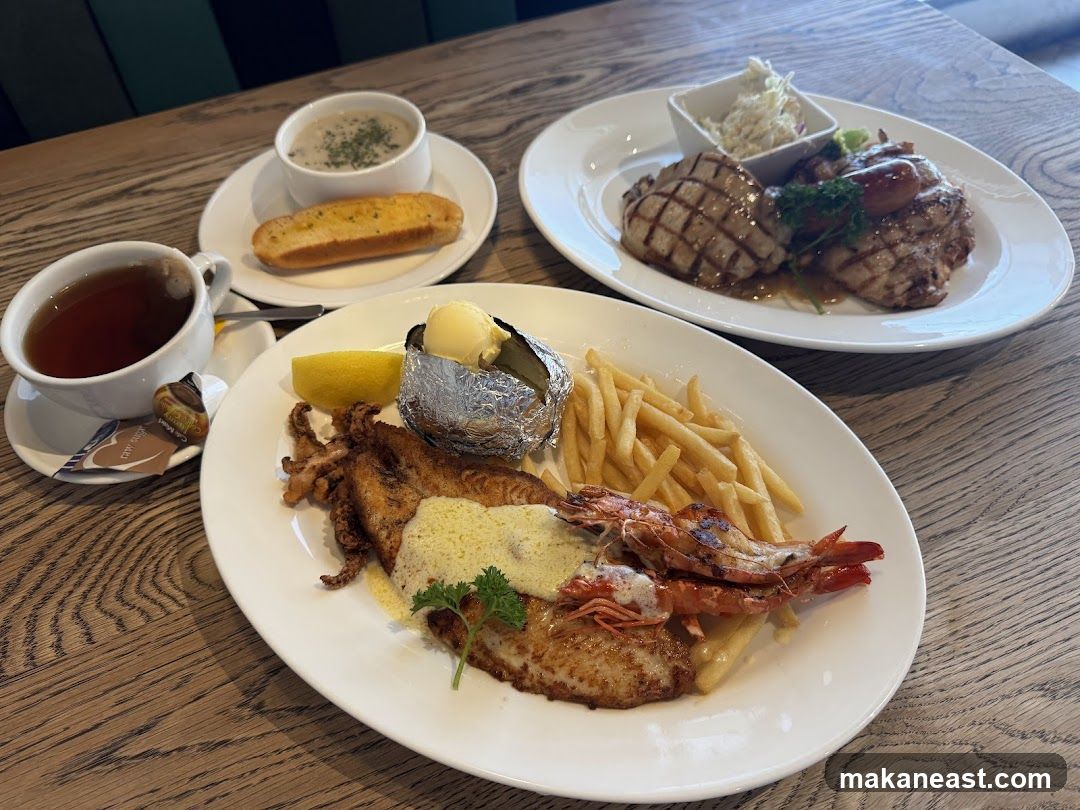Seafood and Meat Platter with Tea