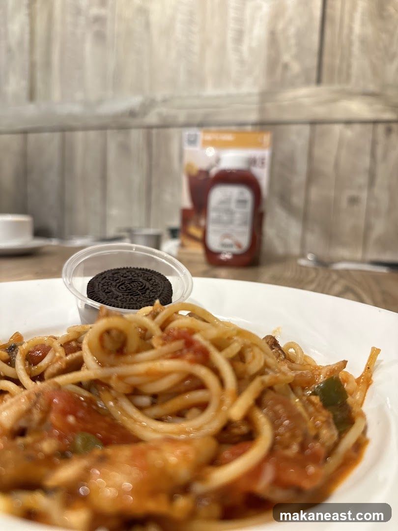 Spaghetti with a side of Oreo