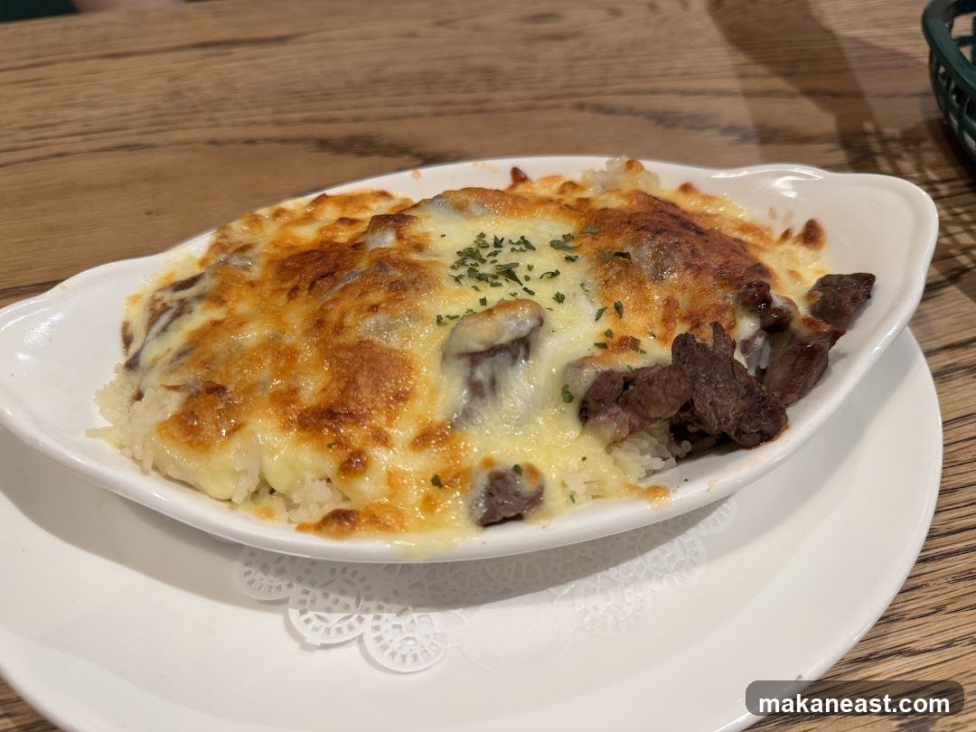 Baked Rice with Beef and Cheese