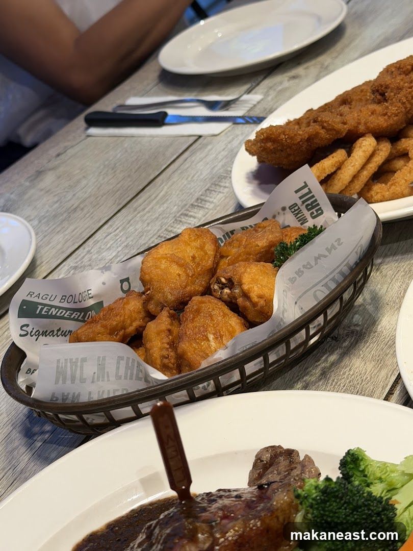 Fried Chicken Wings and Steak Dinner