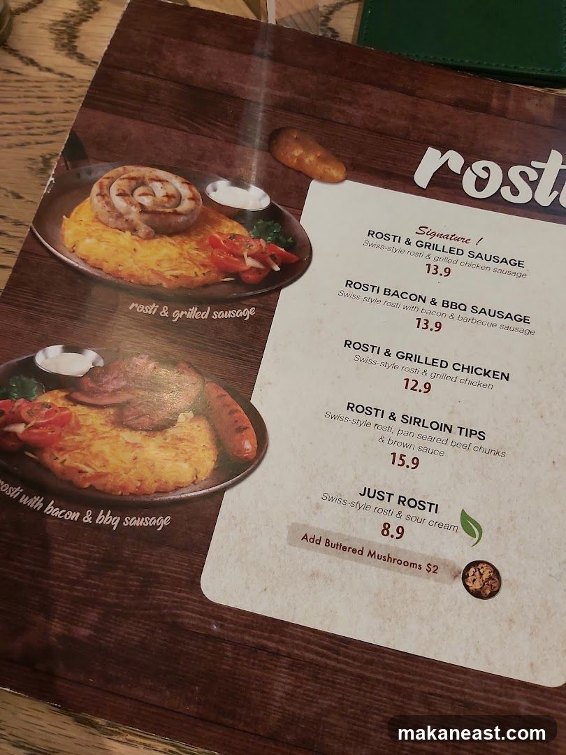 Rosti Menu