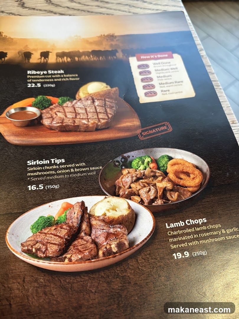 Steak Menu