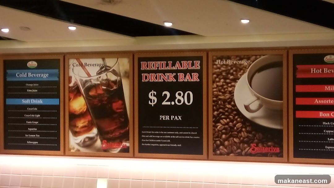 Refillable Drink Bar Menu