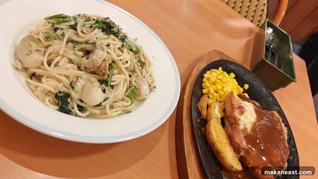 Two meals on a table