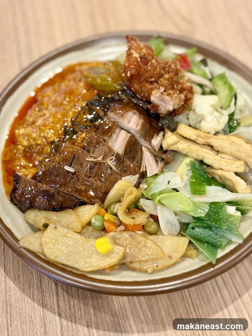 Sliced roasted meat with vegetables