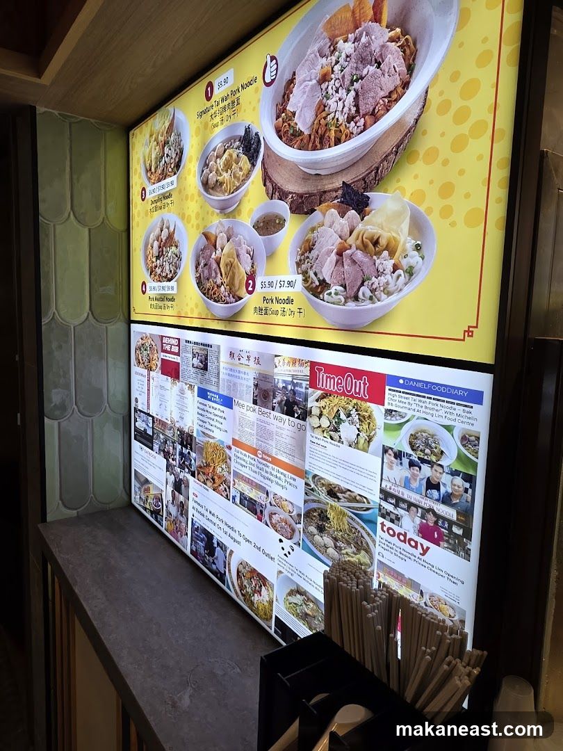 Food Menu and News Clippings