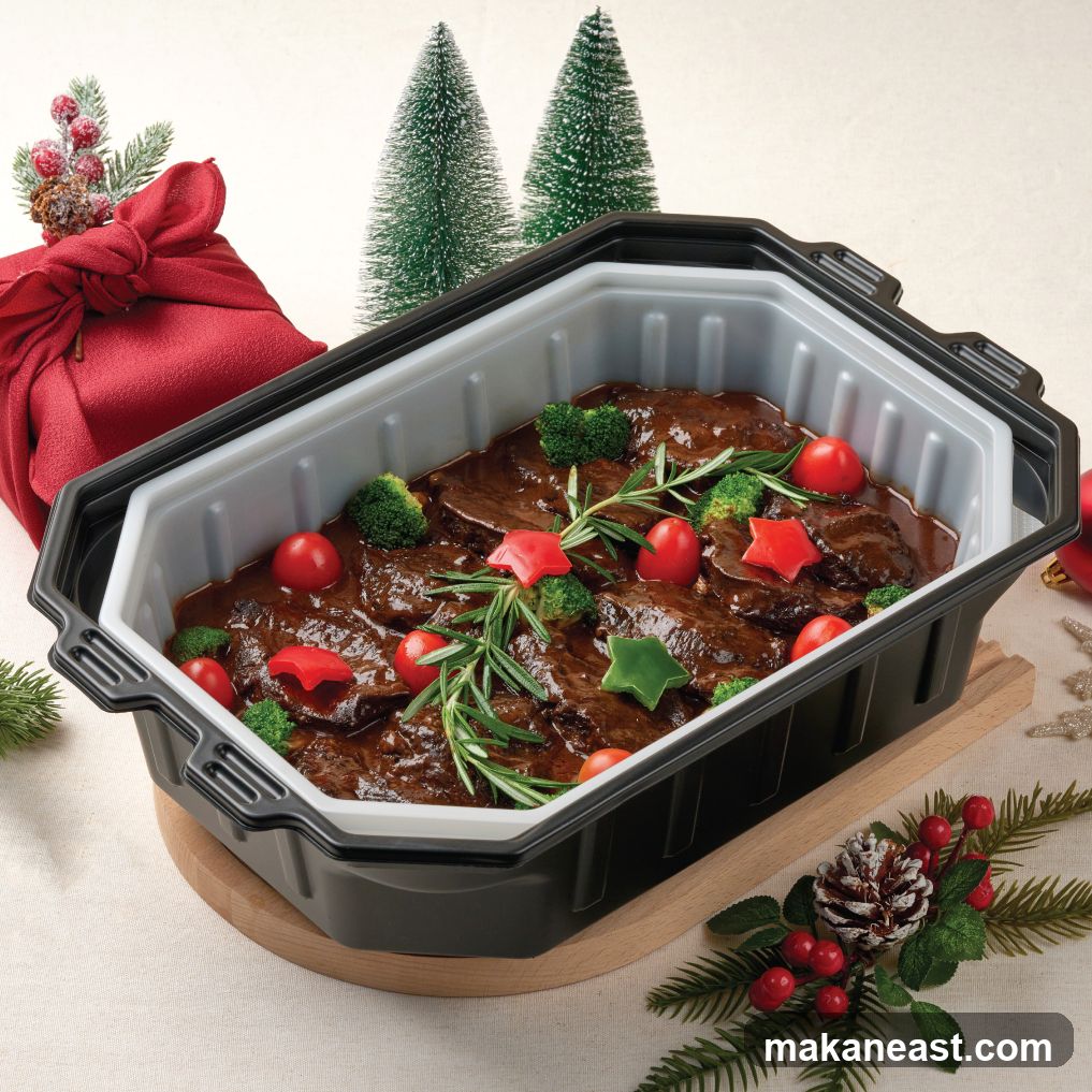 Braised Beef Dish with Christmas Decorations