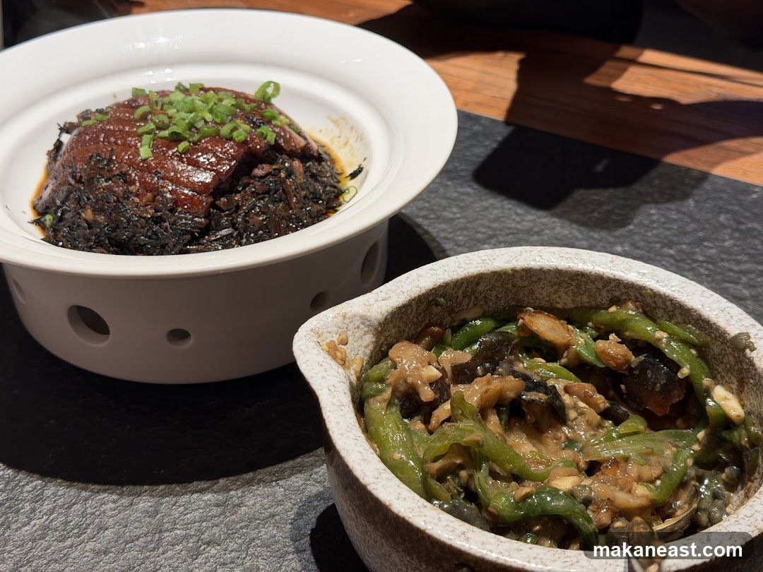Two dishes of food