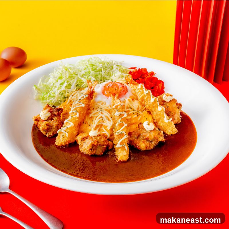 Curry with Fried Shrimp and Chicken