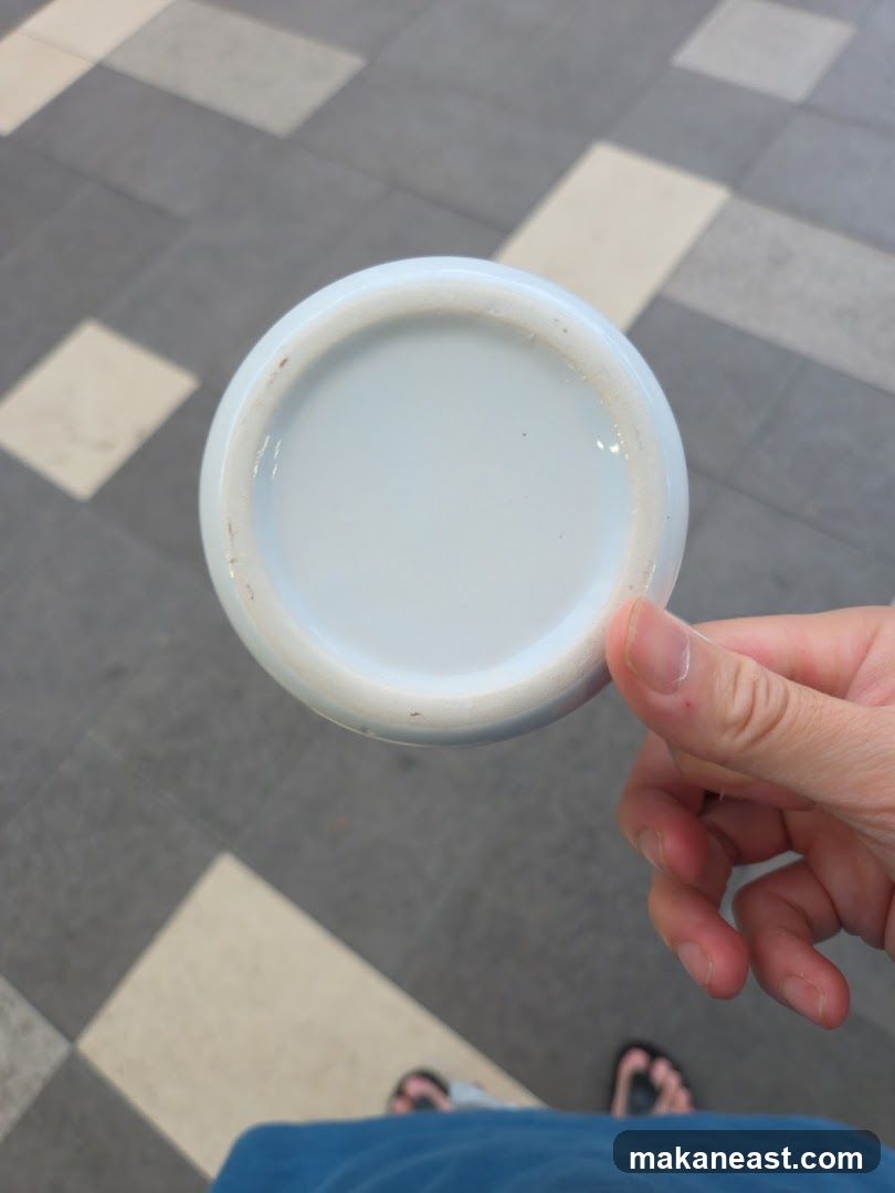 Bottom of a white mug