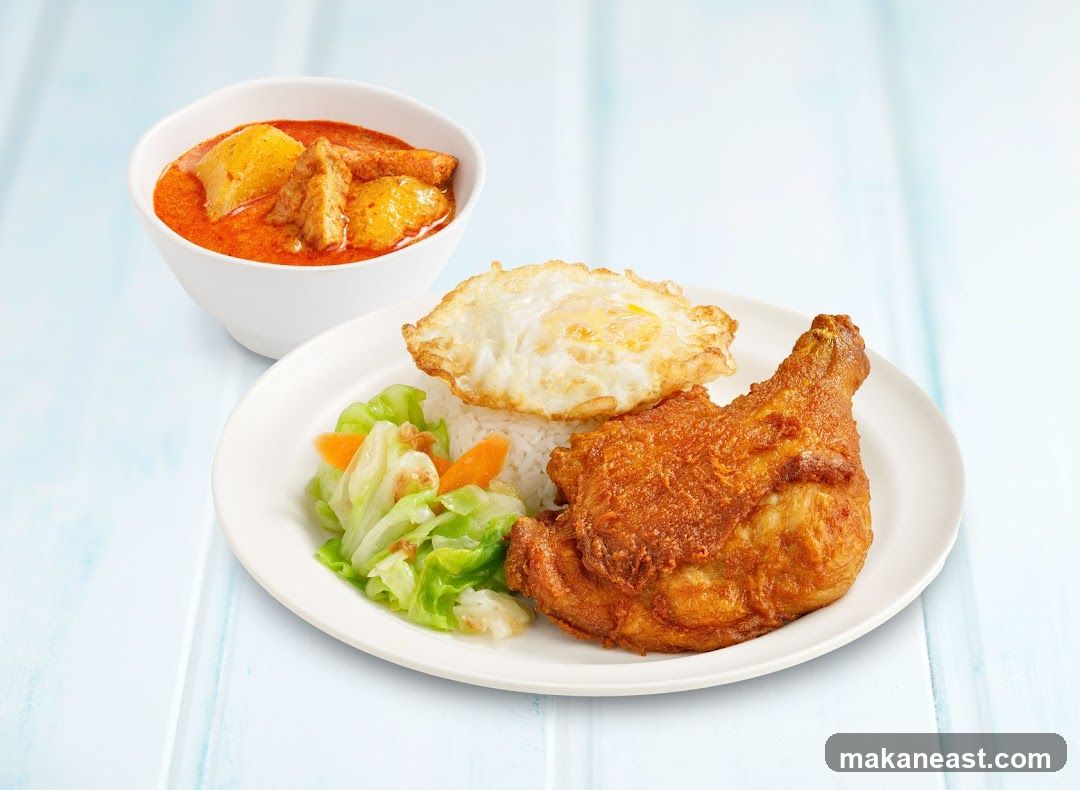 Fried Chicken Meal with Curry