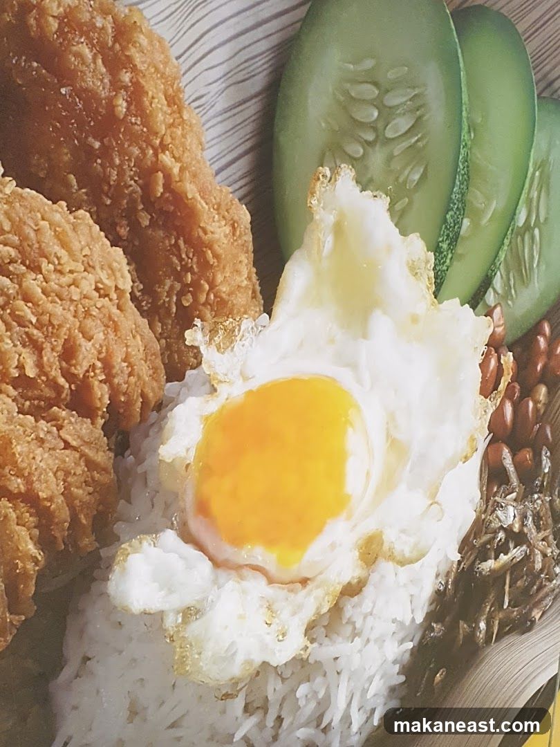 Nasi Lemak with Fried Chicken