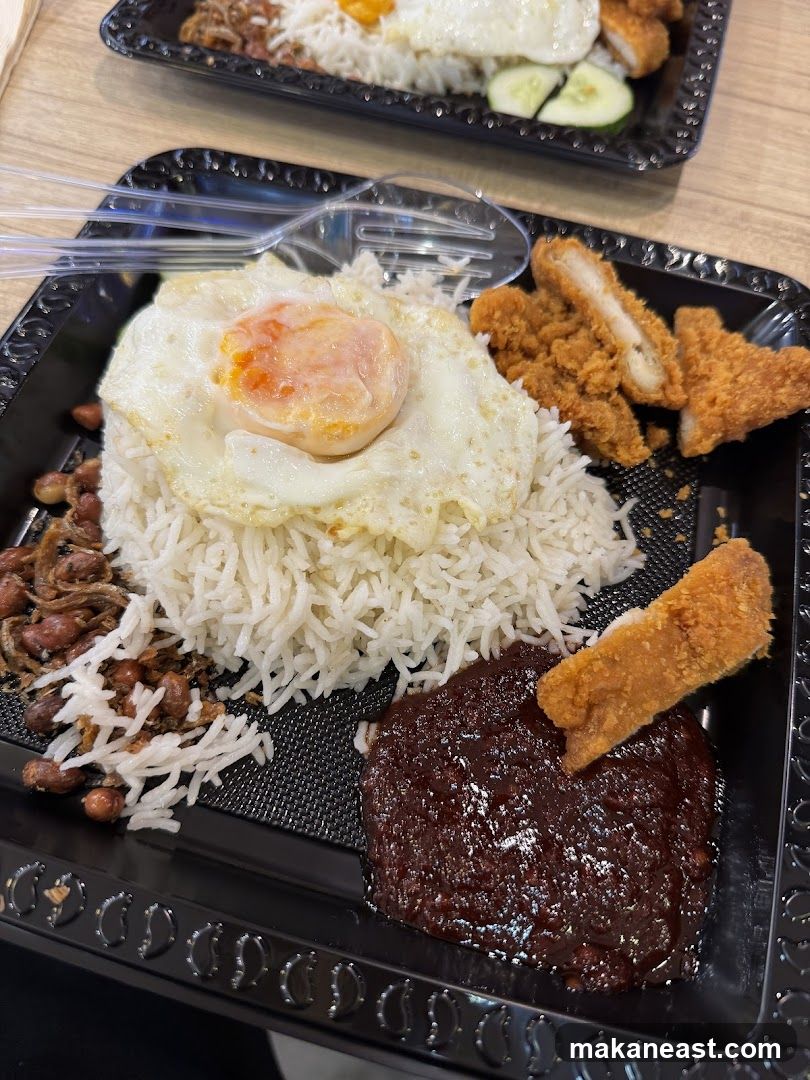Nasi Lemak with Fried Chicken