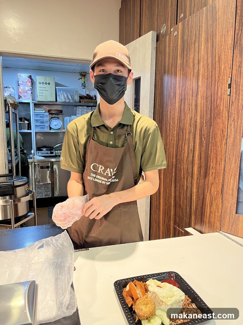 Food Service Worker Preparing Meal