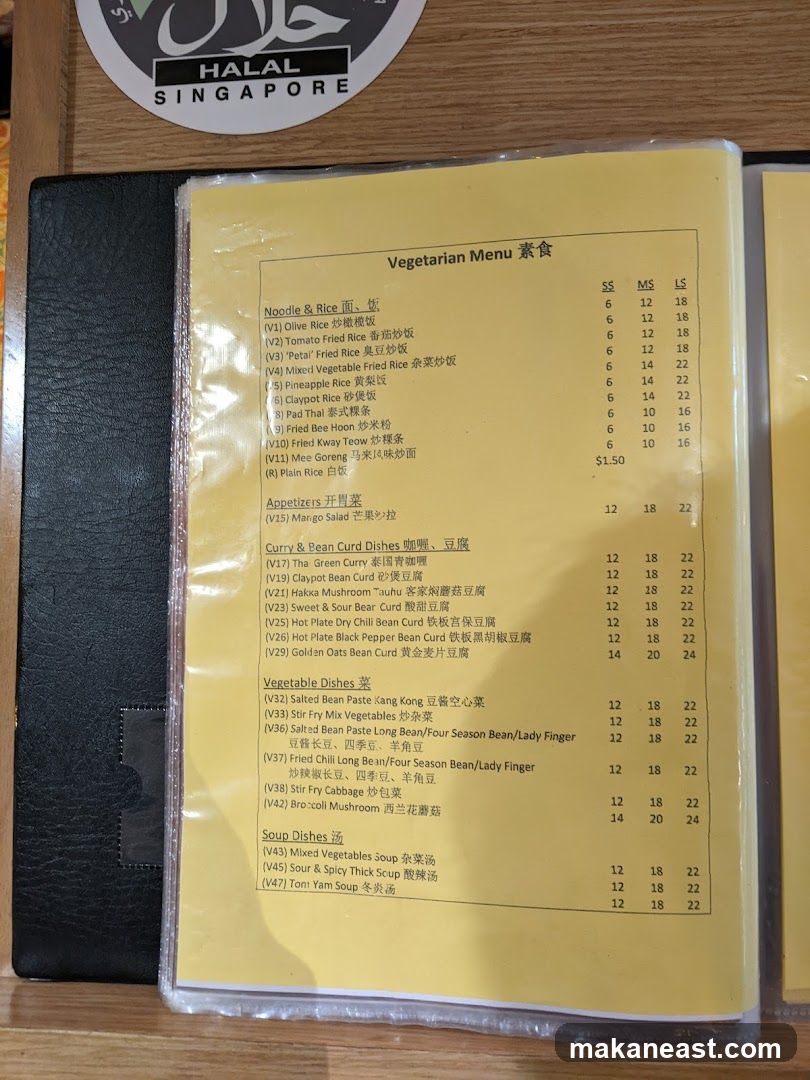 Vegetarian Menu