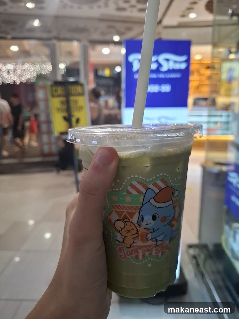 Green Drink with Cartoon Characters