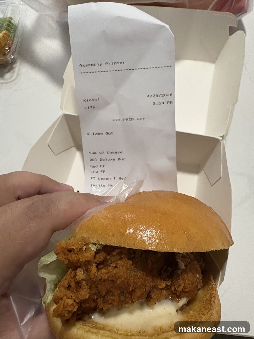 Receipt and Burger