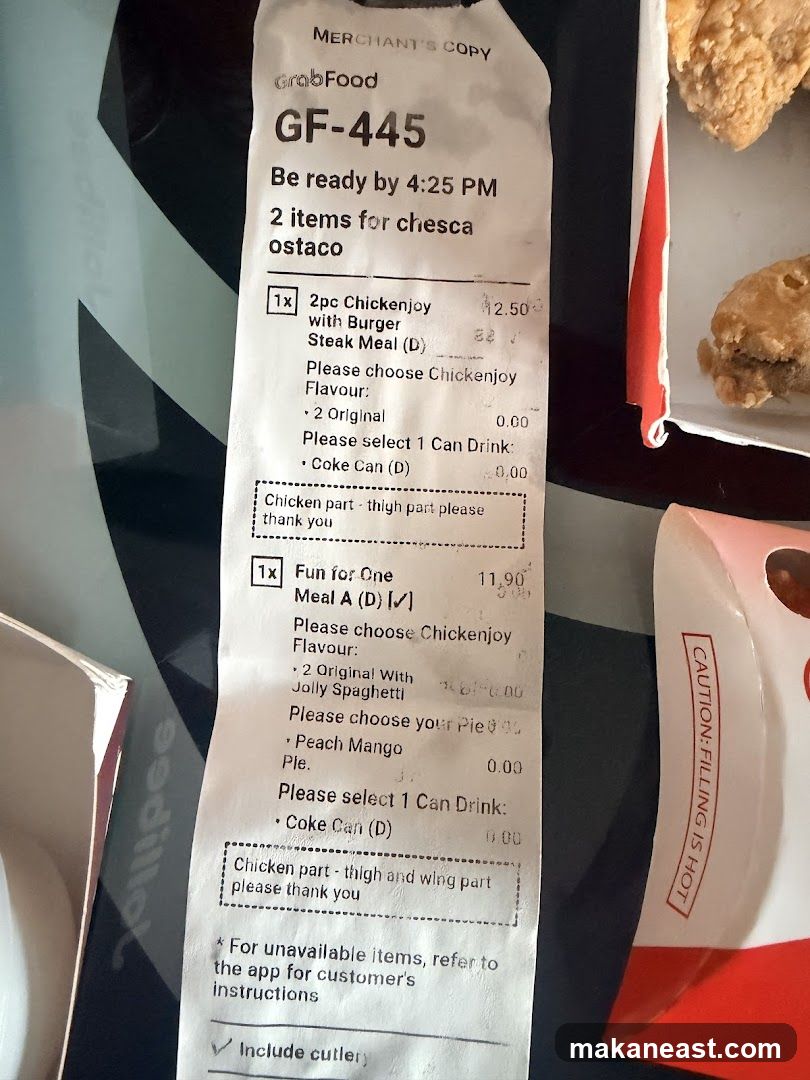 GrabFood Order Receipt