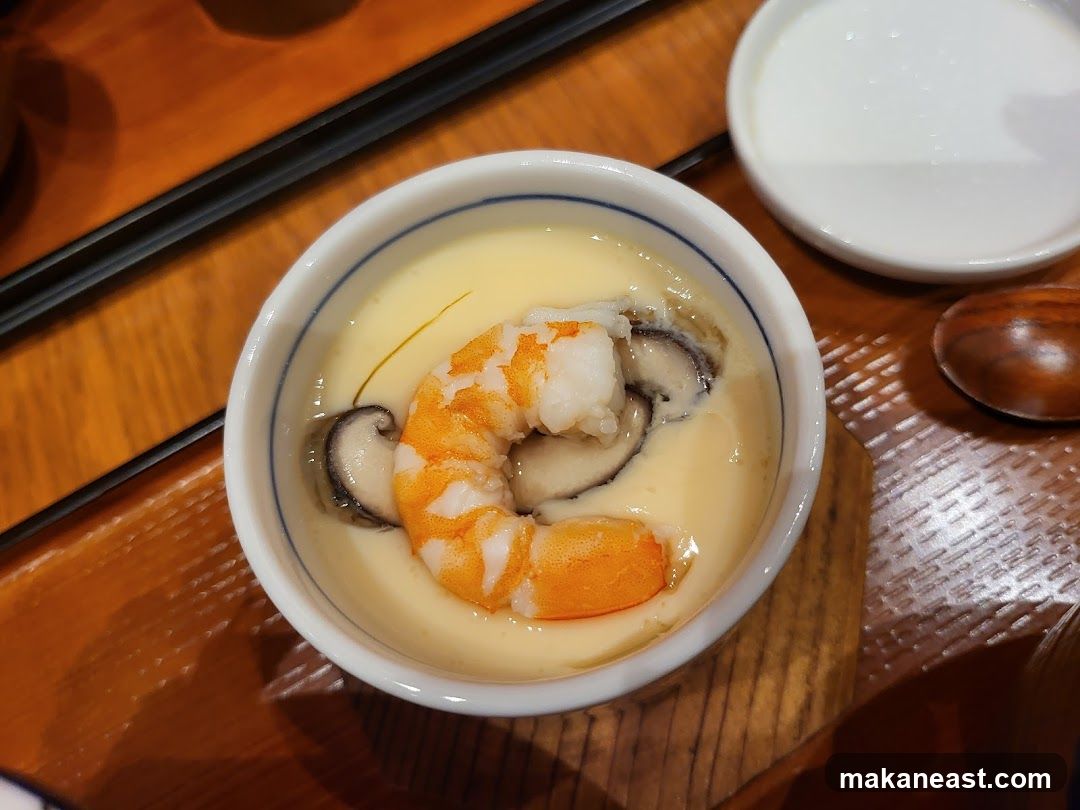 Chawanmushi with Shrimp and Mushroom