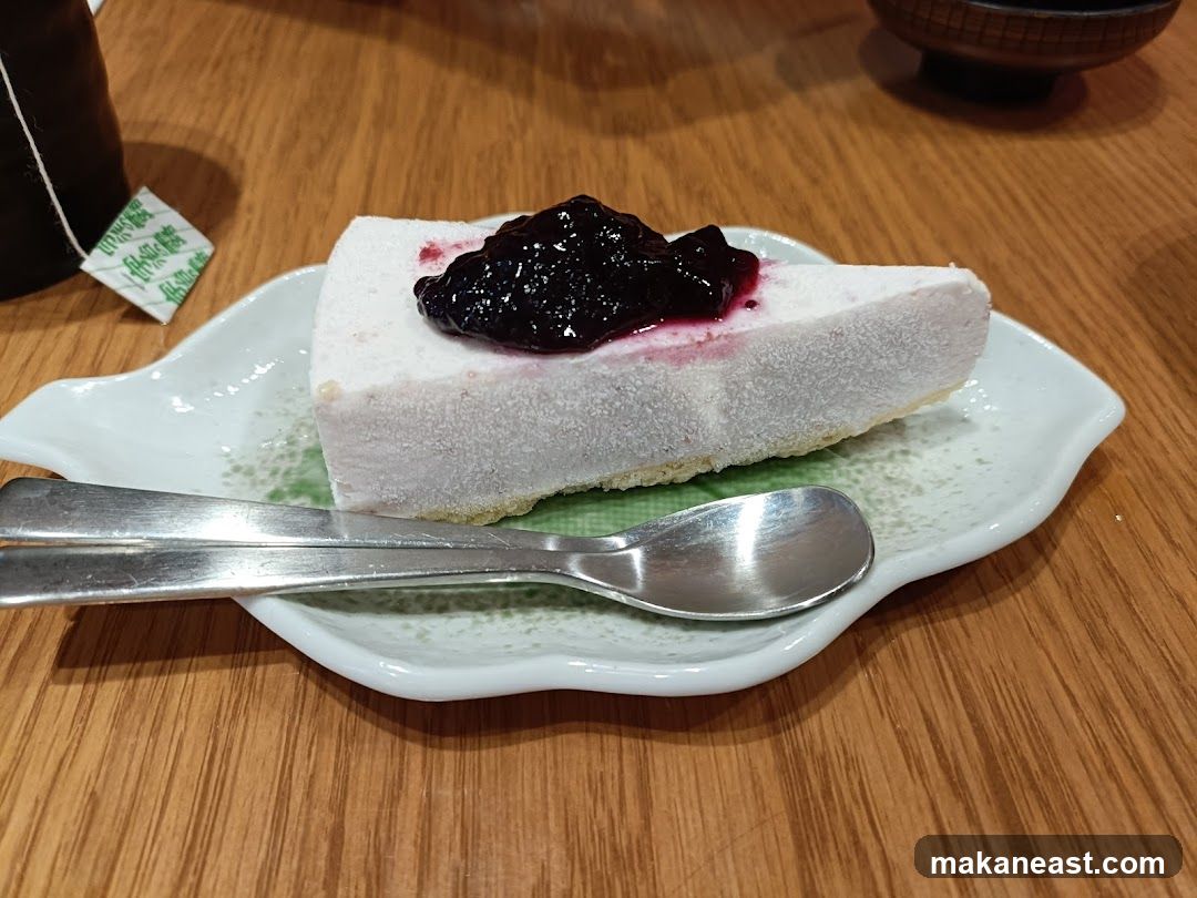Slice of Cake with Blueberry Topping