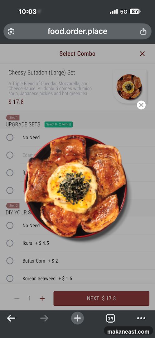 Cheesy Butadon (Large) Set