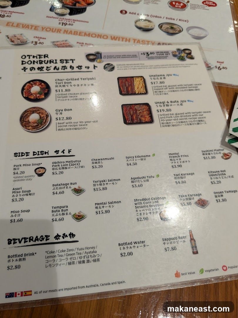 Nabemono Menu