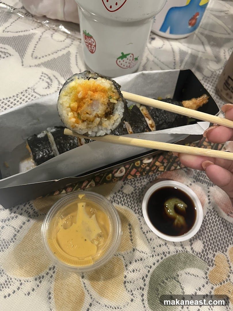 Sushi Roll with Dipping Sauces