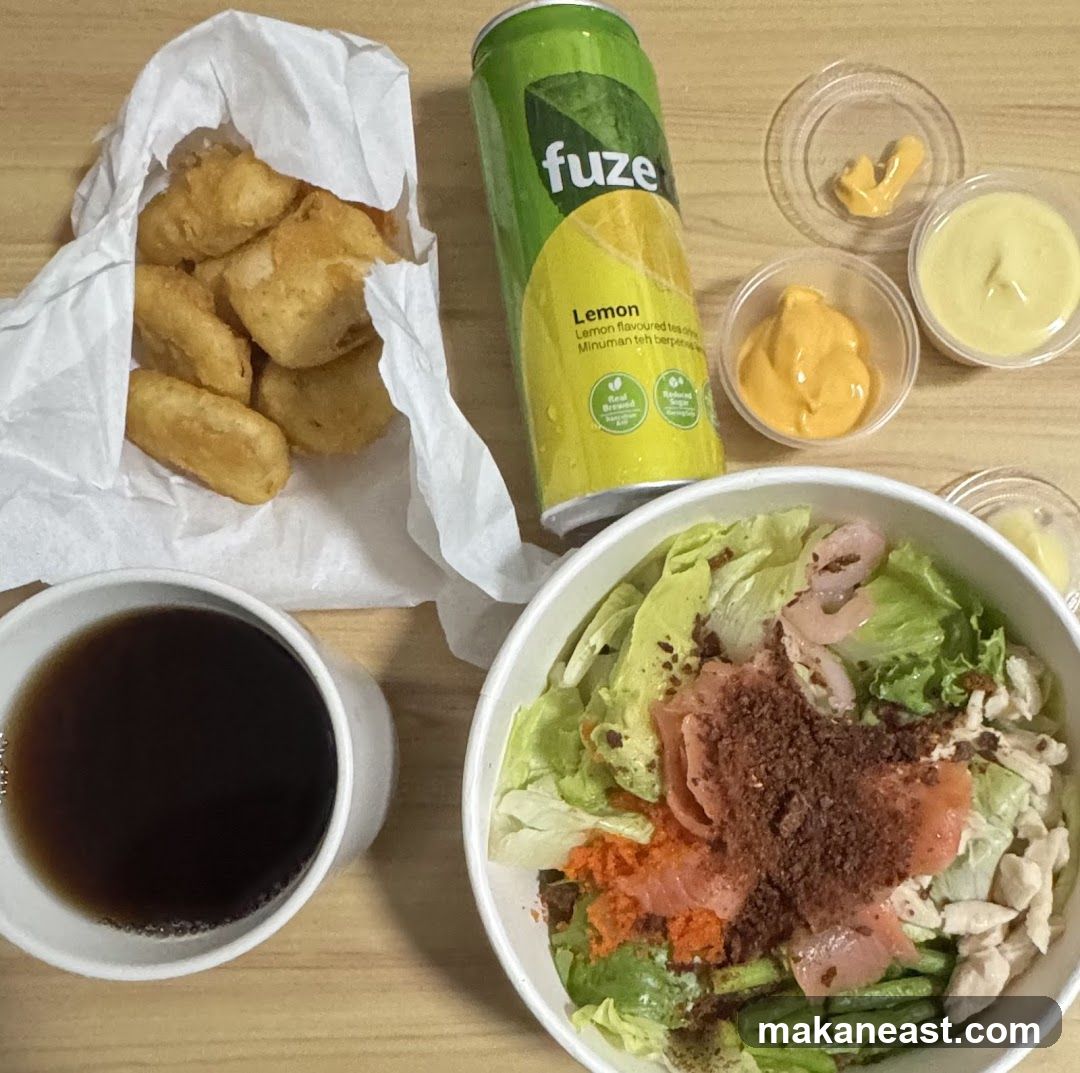 Meal with Salad, Nuggets, and Drink
