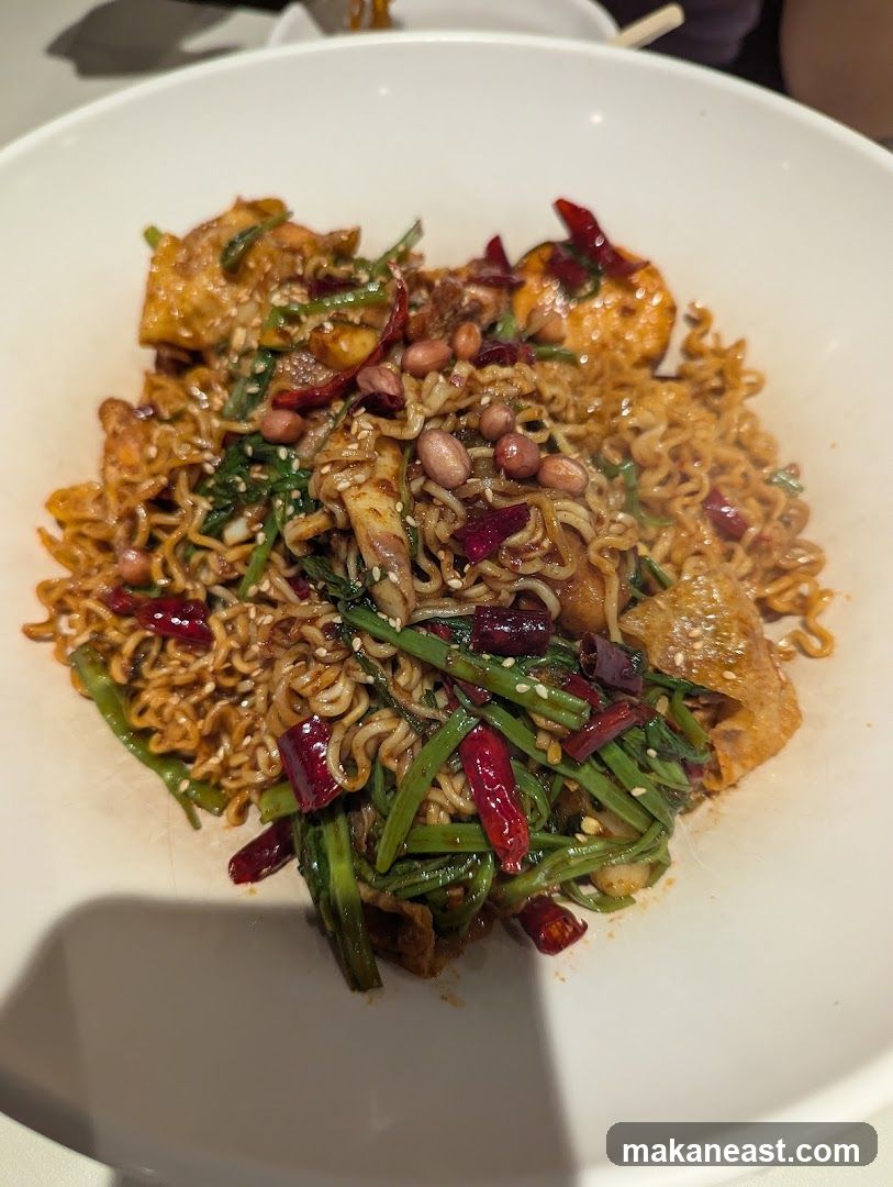 Spicy Noodles with Shrimp and Vegetables