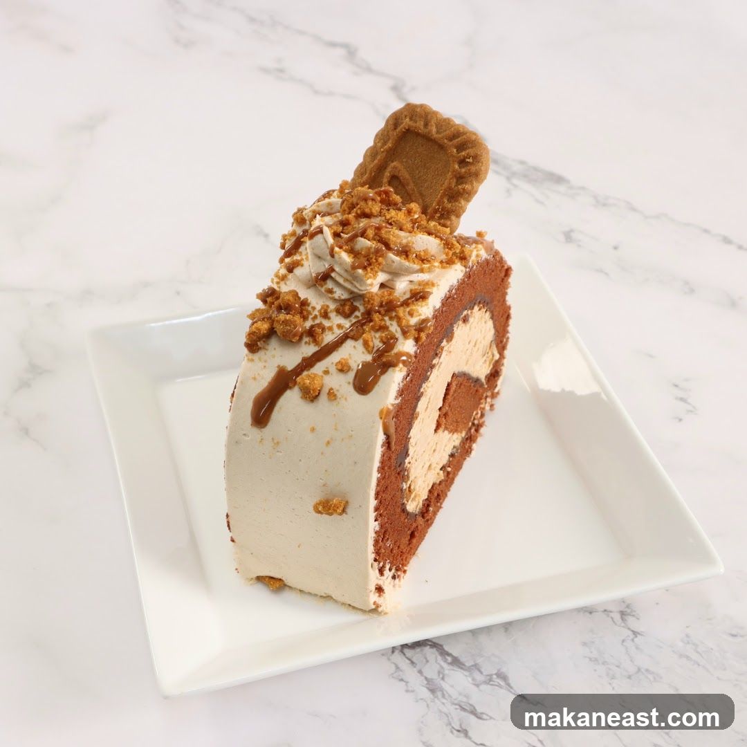 Biscoff Swiss Roll Slice