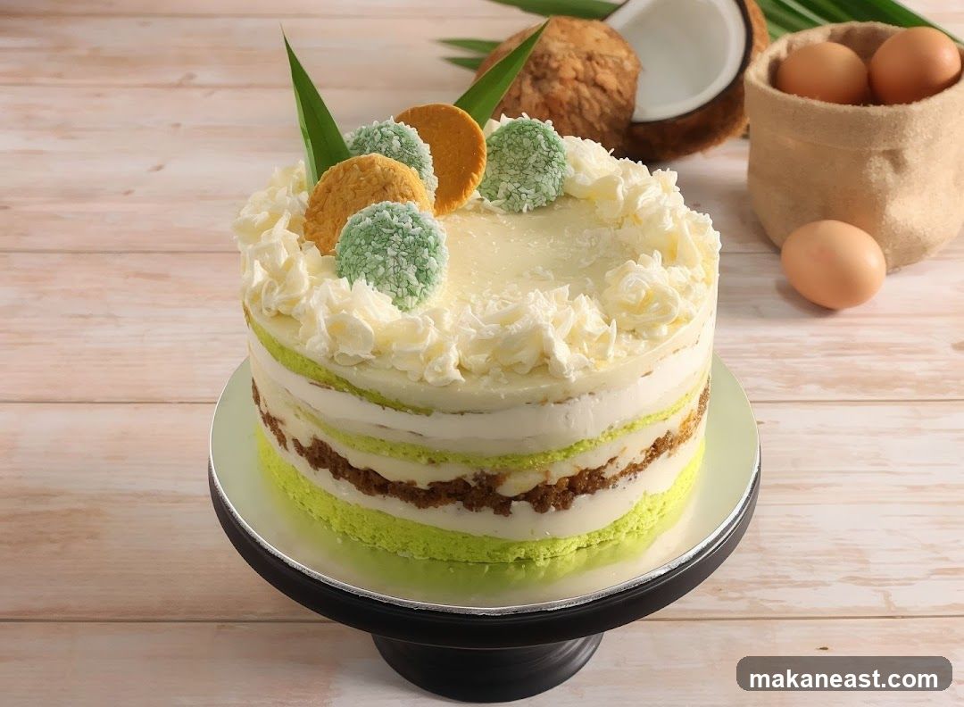 Layered Cake with Coconut and Pandan
