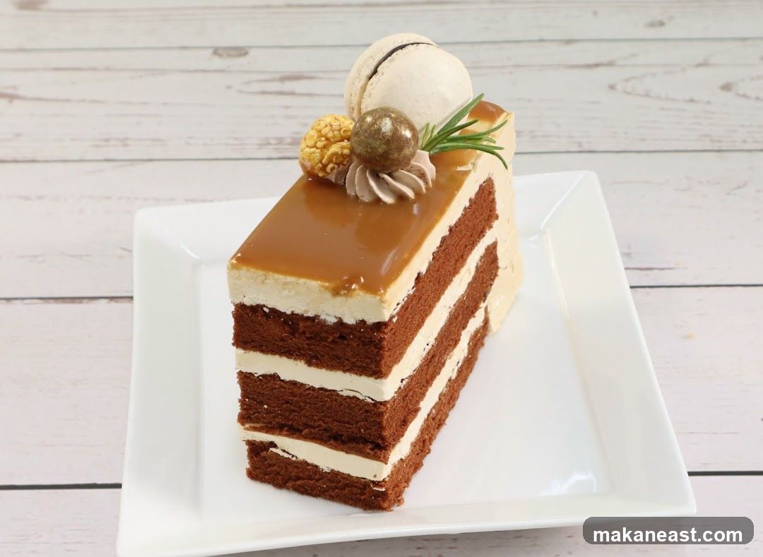 Slice of Chocolate Caramel Cake