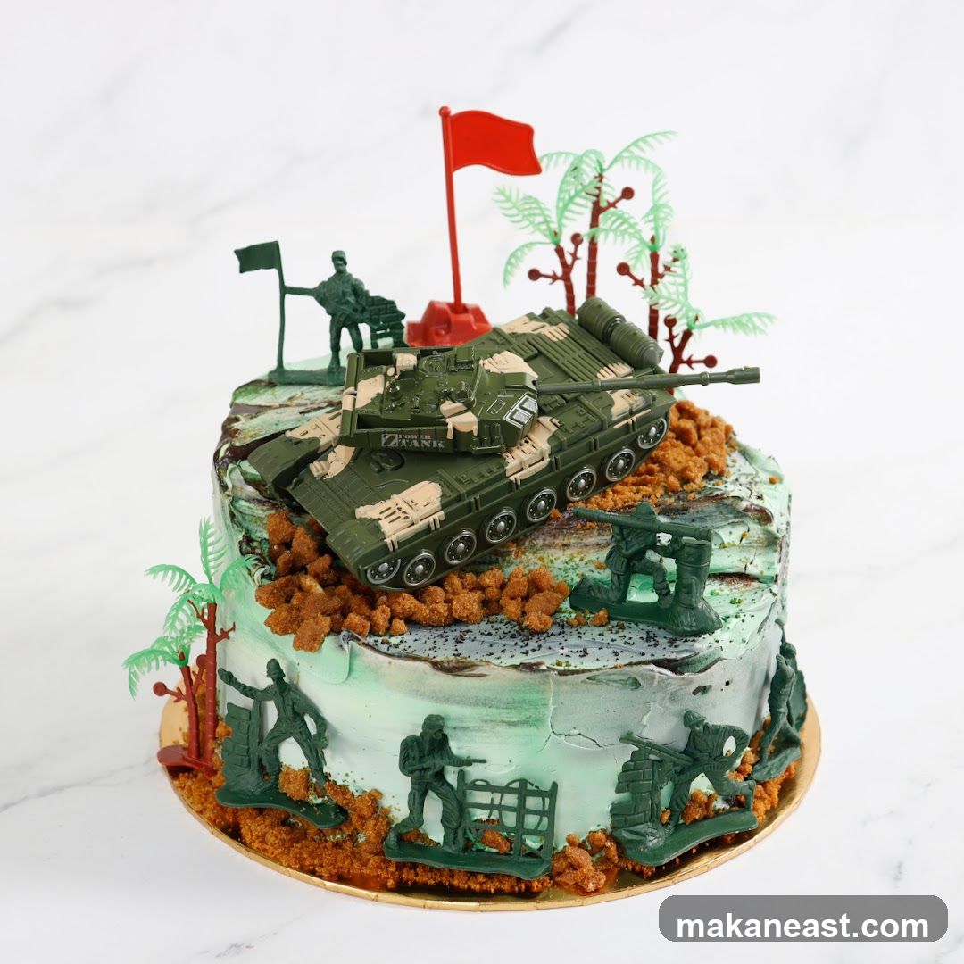 Military-themed cake