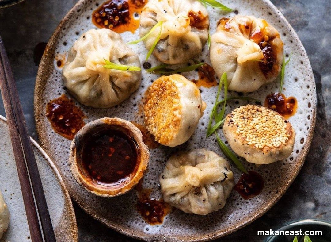 Steamed and Pan-Fried Dumplings with Chili Sauce