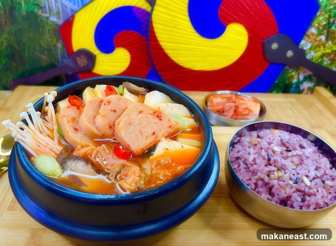 Korean Stew with Rice and Kimchi