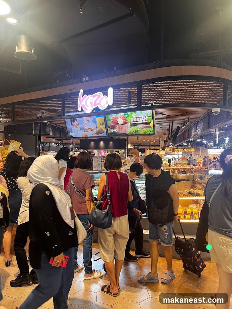 People queuing at a bakery