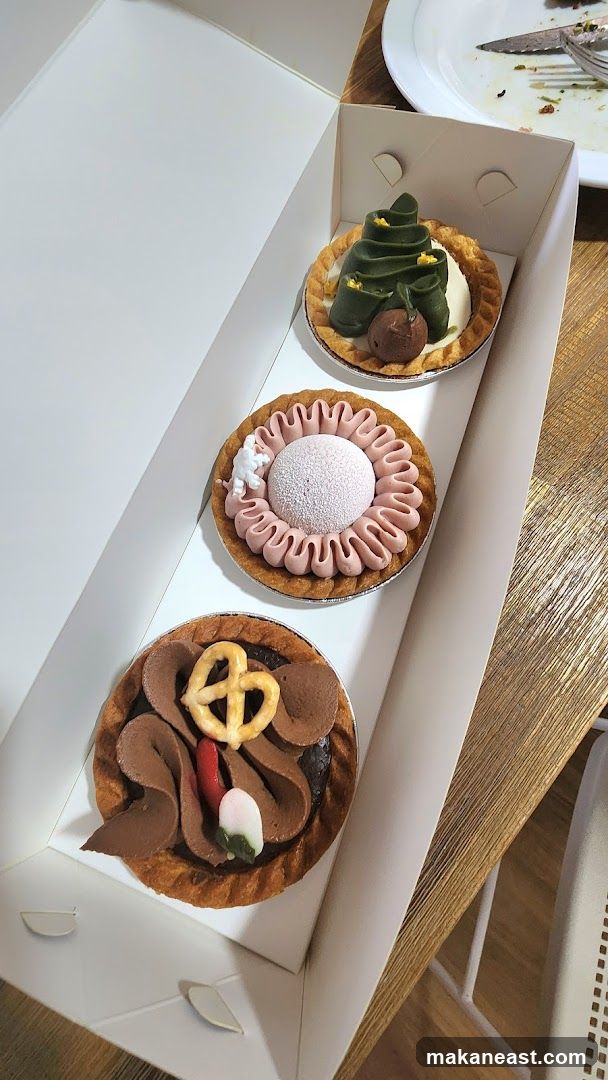 Three Decorated Tarts in a Box